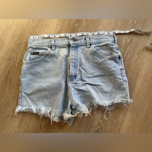 Women Denim Shorts Riders by Lee Frayed Hem